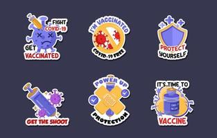 covid-19 stickers verzameling vector