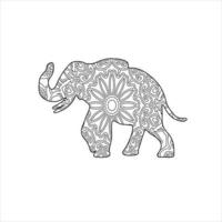 mandala olifant kleur bladzijde voor kinderen en volwassen vector