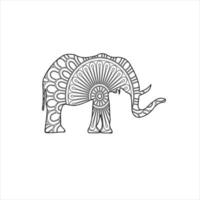 mandala olifant kleur bladzijde voor kinderen en volwassen vector