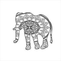 mandala olifant kleur bladzijde voor kinderen en volwassen vector