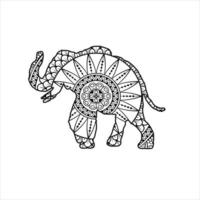 mandala olifant kleur bladzijde voor kinderen en volwassen vector