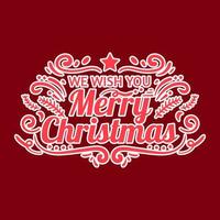 vrolijk Kerstmis belettering en ornament vector