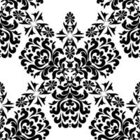 wijnoogst naadloos patroon met bloemen ornamenten. zwart en wit. vector
