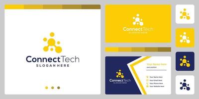 verbonden technologie logo. vector premie. bedrijf kaart sjabloon ontwerp