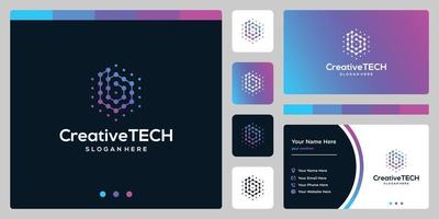 inspiratie logo eerste brief b abstract met tech stijl en helling kleur. bedrijf kaart sjabloon vector