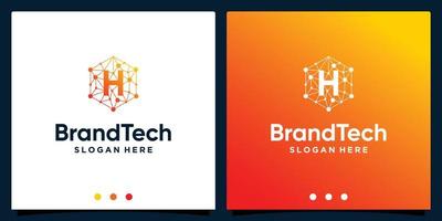 blockchain technologie abstract logo helling met eerste brief logo. premie vector