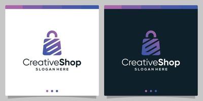 sjabloon ontwerp logo boodschappen doen zak abstract met symbool eerste brief g. premie vector