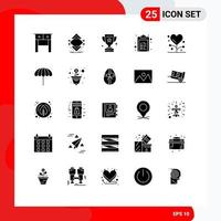 solide glyph pak van 25 universeel symbolen van geschiktheid lijst prijs klembord team bewerkbare vector ontwerp elementen
