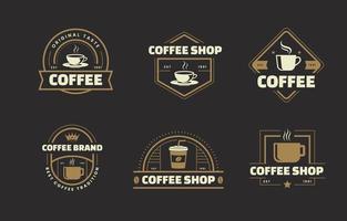 wijnoogst koffie logo reeks vector