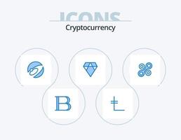 cryptogeld blauw icoon pak 5 icoon ontwerp. crypto munteenheid. crypto munteenheid. verband. cryptovaluta. as vector