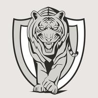 tijger illustratie ontwerp gezicht embleem symbool vector