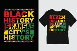 zwart geschiedenis is Kansas de stad geschiedenis zwart geschiedenis maand t-shirt ontwerp vector