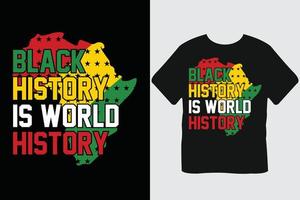 zwart geschiedenis is wereld geschiedenis zwart geschiedenis maand t-shirt ontwerp vector