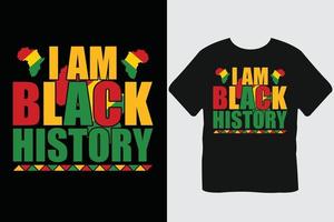 ik ben zwart geschiedenis maand t-shirt ontwerp vector