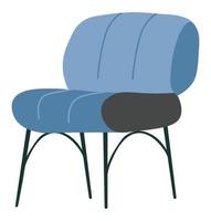 minimalistische stoel, fauteuil met dun poten vector