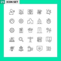 voorraad vector icoon pak van 25 lijn tekens en symbolen voor hangende kleren scherm belasting boek bewerkbare vector ontwerp elementen