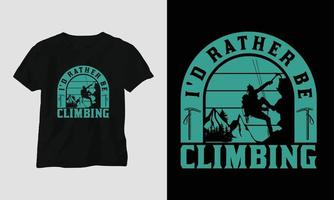 beklimming t-shirt ontwerp concept. ontworpen met berg, silhouet, bomen en wijnoogst stijl. vector
