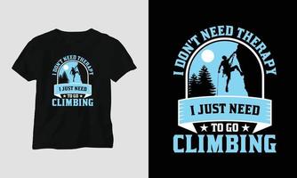 beklimming t-shirt ontwerp concept. ontworpen met berg, silhouet, bomen en wijnoogst stijl. vector