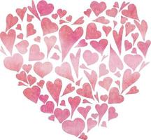 waterverf gelukkig valentijnsdag dag harten kader Aan wit vector