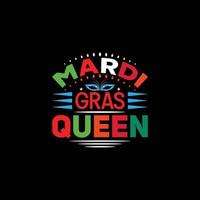 mardi gras koningin t-shirt ontwerp vector