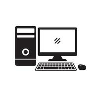 computer icoon met gemakkelijk zwart kleur geïsoleerd Aan wit achtergrond vector
