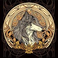 wolven logo tekening illustratie vector
