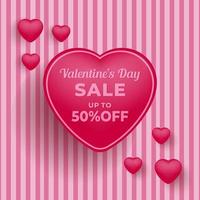 Valentijnsdag dag korting uit poster of banier met veel van harten vector