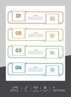 workflow infographic vector ontwerp met 4 stappen en lijn ontwerp. stap infographic kan worden gebruikt voor presentatie, jaar- rapport, bedrijf doel.