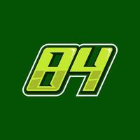 racing aantal 84 logo ontwerp vector