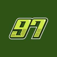 racing aantal 97 logo ontwerp vector