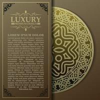 luxe mandala decoratieve kaart in gouden kleur vector