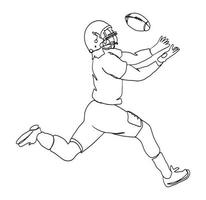 Amerikaans Amerikaans voetbal lijn kunst, rugby schets tekening, sport schetsen, atleet speler, vector illustratie