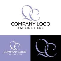 eerste brief qc logo ontwerp monogram creatief modern teken symbool icoon vector