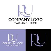 eerste brief ru logo ontwerp monogram creatief modern teken symbool icoon vector