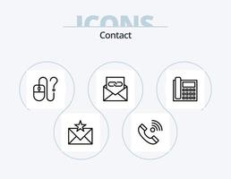 contact lijn icoon pak 5 icoon ontwerp. contact ons. communicatie. informatie. gesprek. contact vector