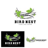 vogel nest logo ontwerp, vogel huis vector voor eieren, vogel boom logo illustratie