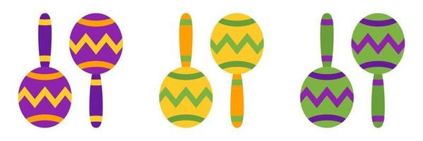 maracas in vlak stijl geïsoleerd vector