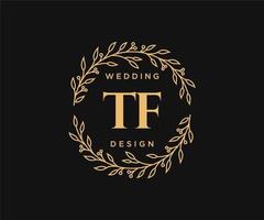 tf initialen brief bruiloft monogram logos verzameling, hand- getrokken modern minimalistisch en bloemen Sjablonen voor uitnodiging kaarten, opslaan de datum, elegant identiteit voor restaurant, boetiek, cafe in vector