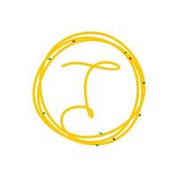 eerste t cirkel noodle logo vector