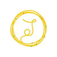 eerste j cirkel noodle logo vector