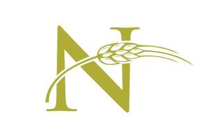 brief n landbouw logo boerderij vector