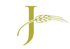 brief j landbouw logo boerderij vector