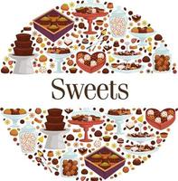 snoepgoed en snoepjes, koekjes en biscuits chocola vector