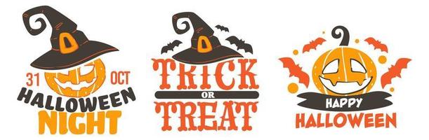 truc of traktatie, halloween banners met pompoenen vector