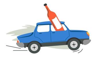 het rijden onder invloed van alcohol, risico van Botsing vector