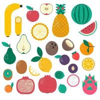 exotisch en tropisch fruit, banaan en watermeloen vector
