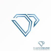 brief of woord dc doopvont in dubbele lijnen diamant beeld grafisch icoon logo ontwerp abstract concept vector voorraad. kan worden gebruikt net zo een symbool verwant naar eerste of sieraden