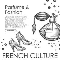 parfum en mode, Frans cultuur website bladzijde vector