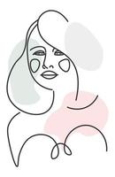 vrouw karakter minimalistische portret lijn kunst vector