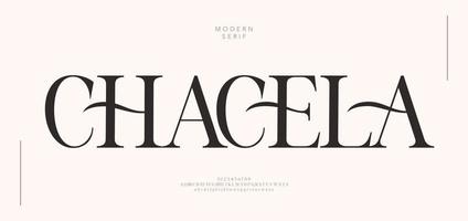 luxe bruiloft alfabet letters lettertype en nummer. typografie elegante klassieke belettering serif-lettertypen decoratieve vintage retro met staarten concept. vector illustratie